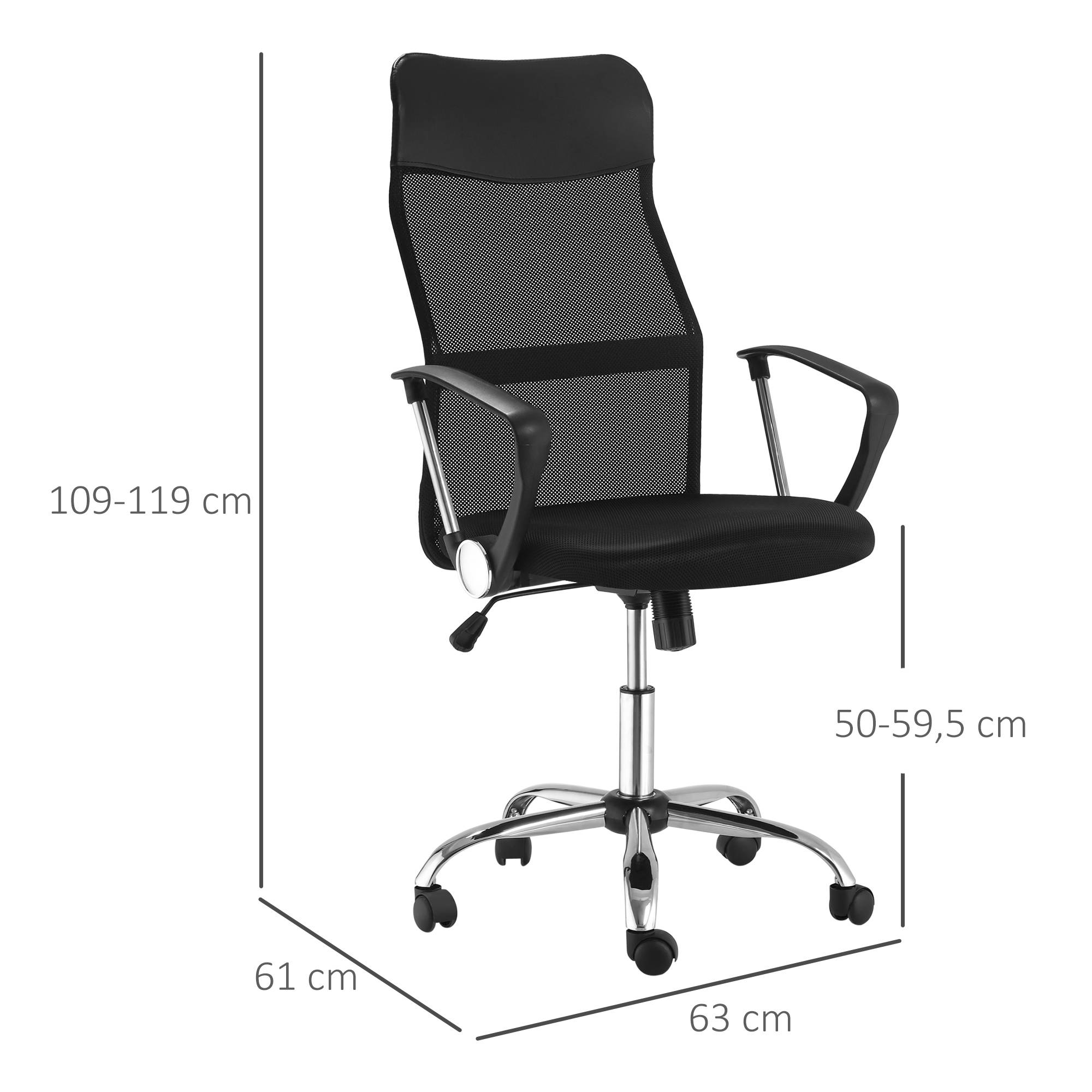 Sans Marque - Fauteuil de bureau manager grand confort dossier ergonomique hauteur assise réglable pivotant tissu maille noir - Image 4