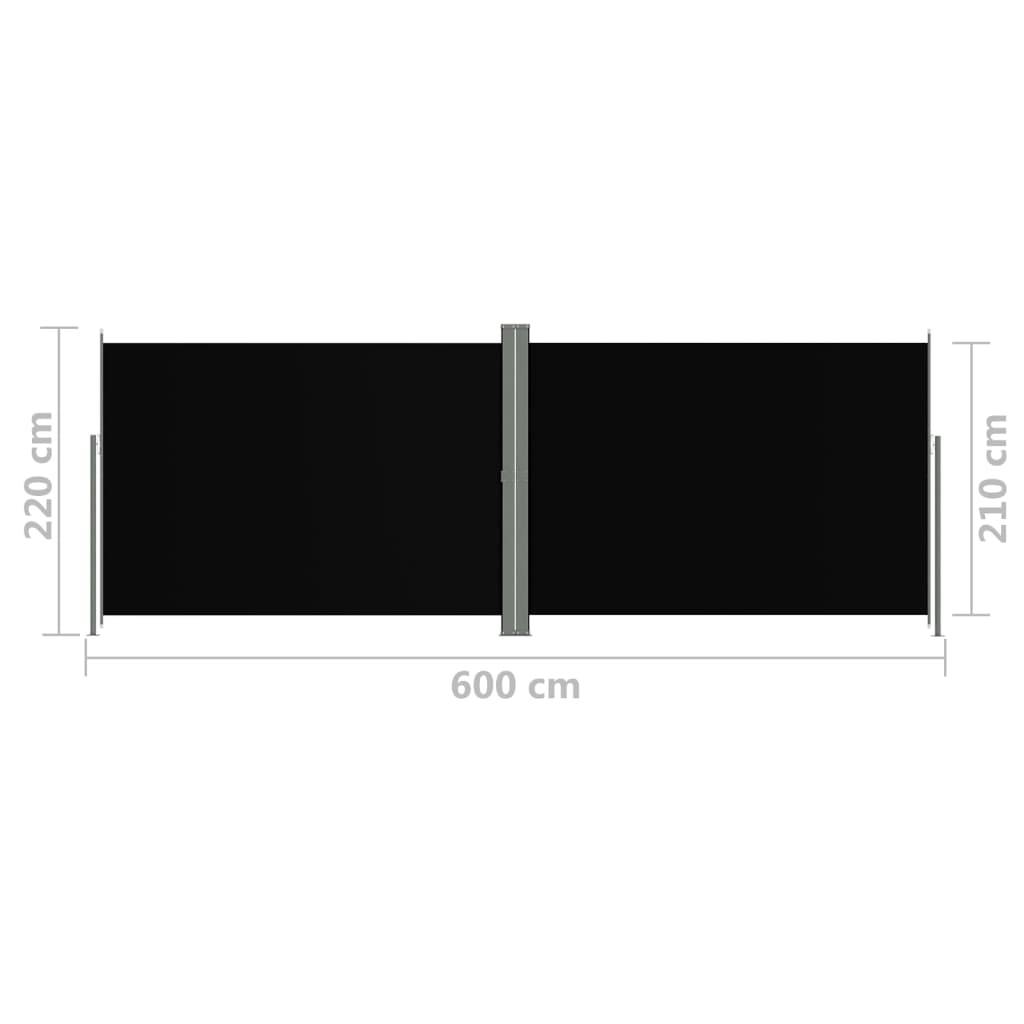 Helloshop26 - Auvent latéral rétractable 220 x 600 cm noir - Image 6