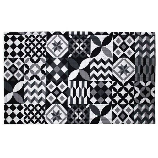 Tapis Relief Imprimé "Calypso" 45x75cm Noir - Image 1