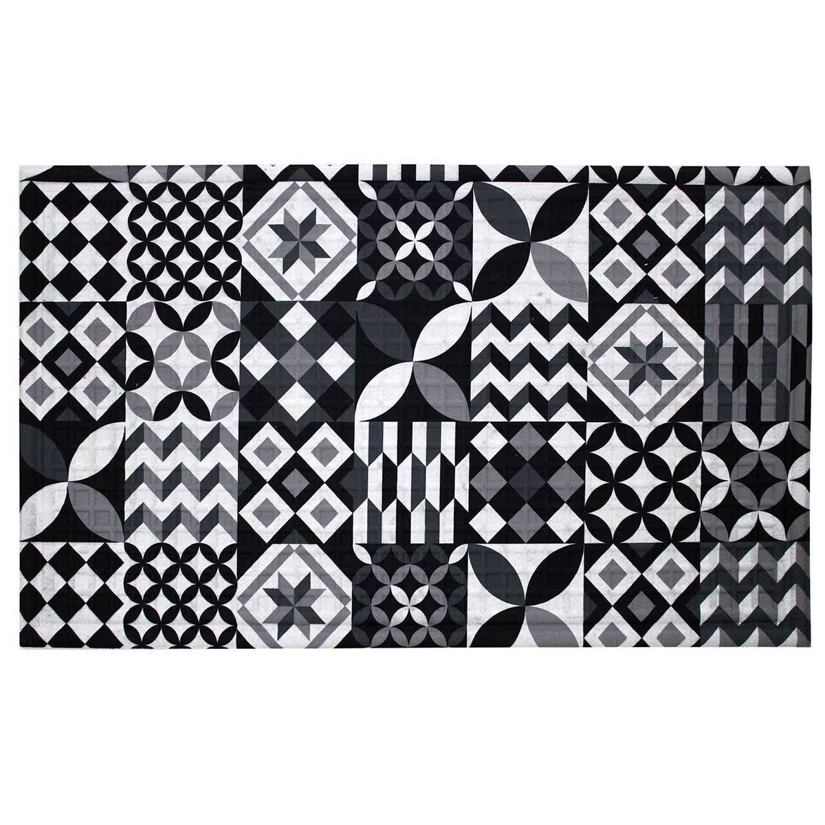 Tapis Relief Imprimé "Calypso" 45x75cm Noir - Image 1