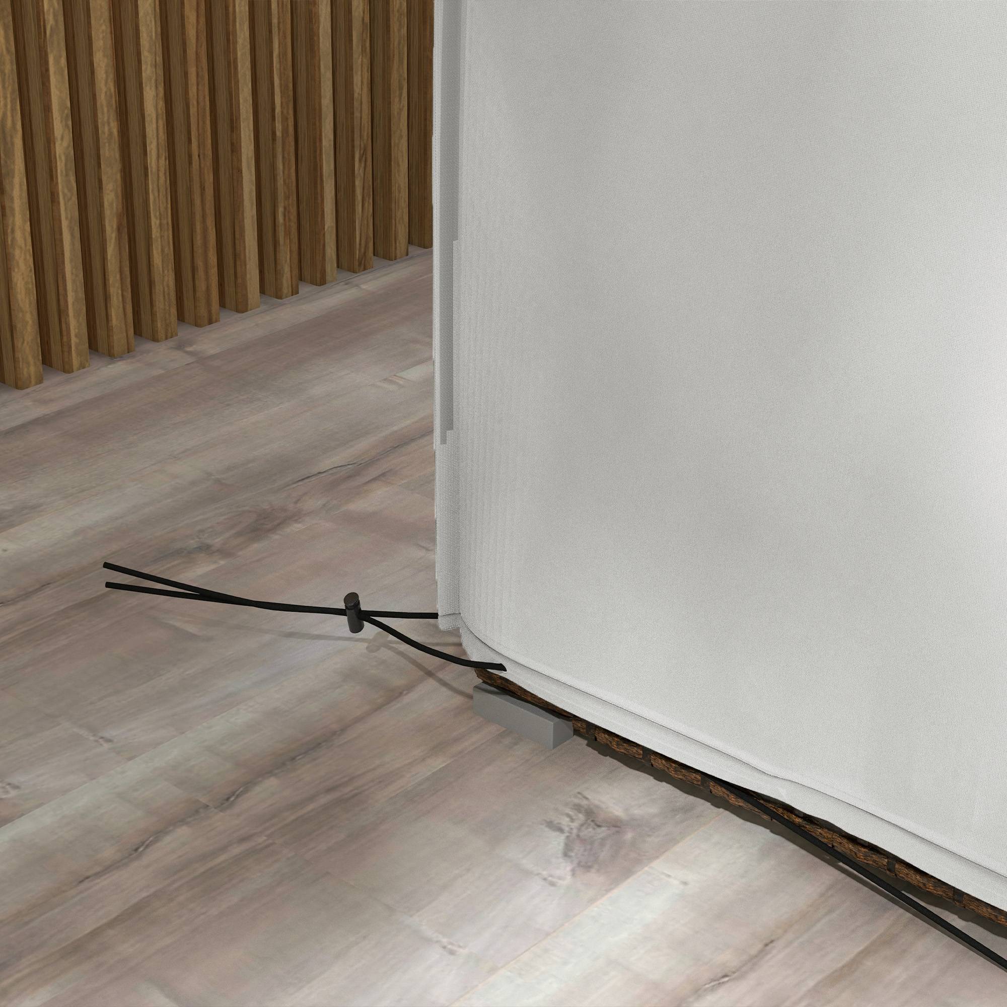 Housse de protection pour mobilier de jardin, résistante à l'hiver, imperméable et anti-UV, en tissu Oxford 600D, 210 x 140 x 80 cm, grise - Image 9