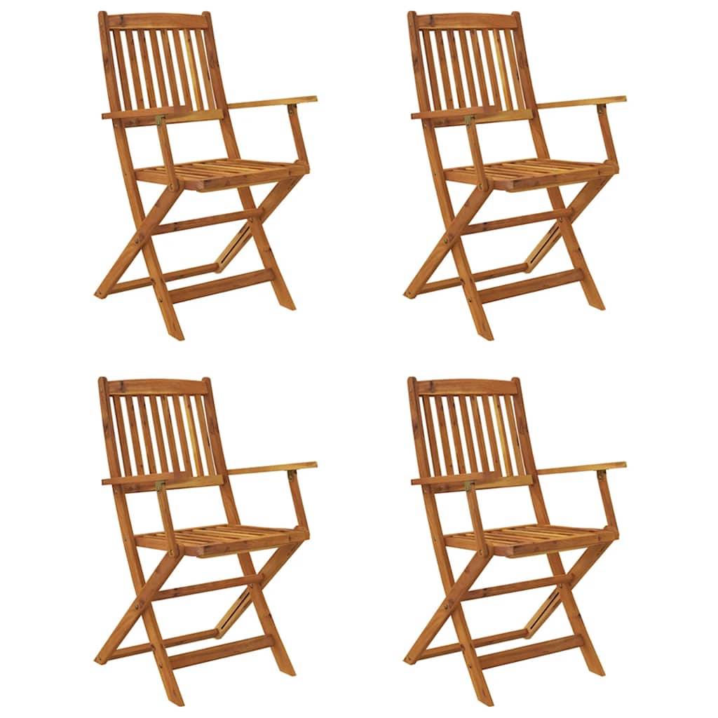 Vidaxl - Ensemble à manger d'extérieur pliable 5pcs Bois d'acacia solide vidaXL 44056 - Image 2