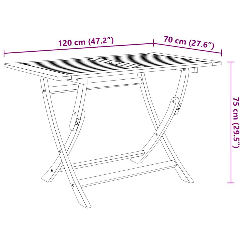 Vidaxl - Ensemble à manger d'extérieur pliable 5pcs Bois d'acacia solide vidaXL 44056 - Image 3