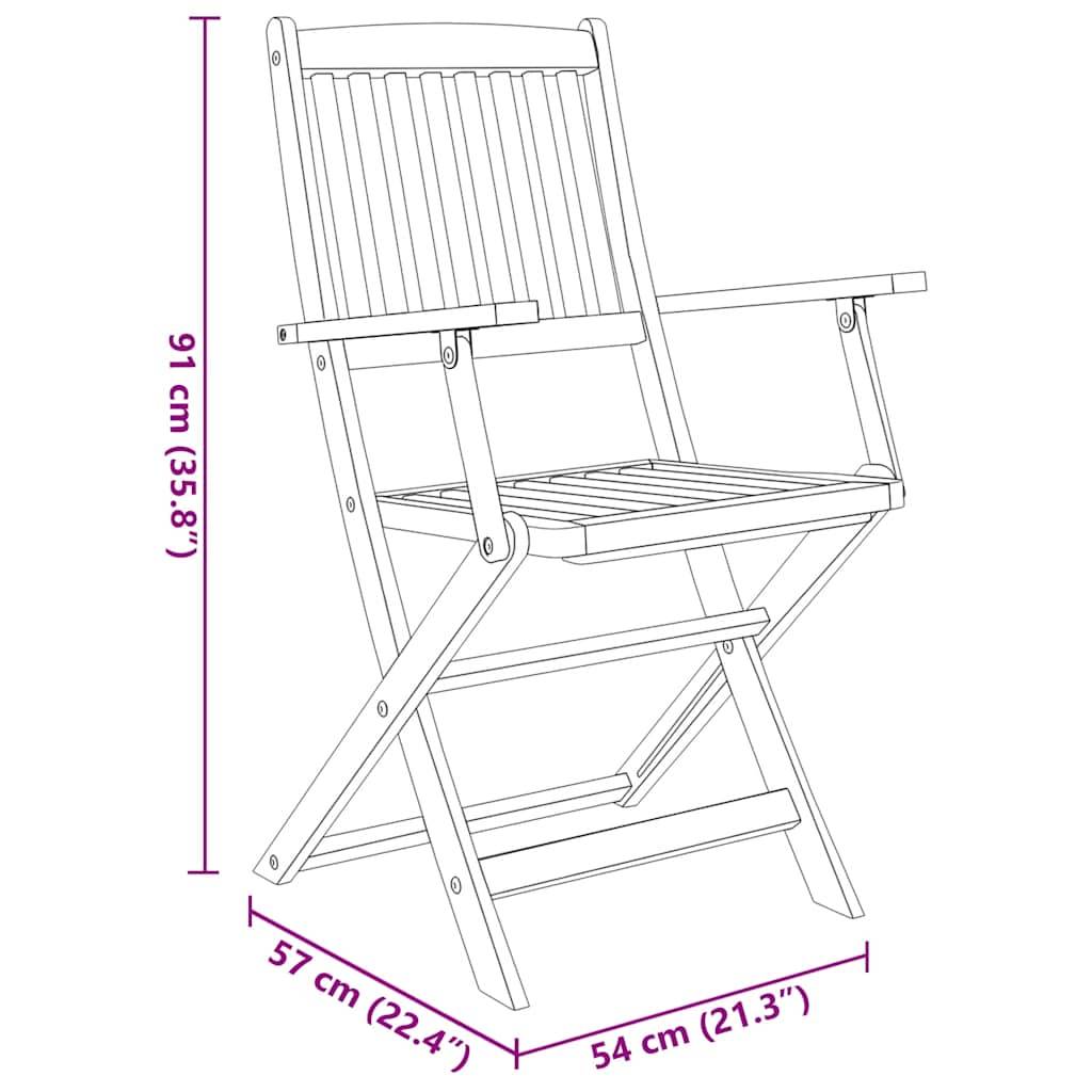Vidaxl - Ensemble à manger d'extérieur pliable 5pcs Bois d'acacia solide vidaXL 44056 - Image 8