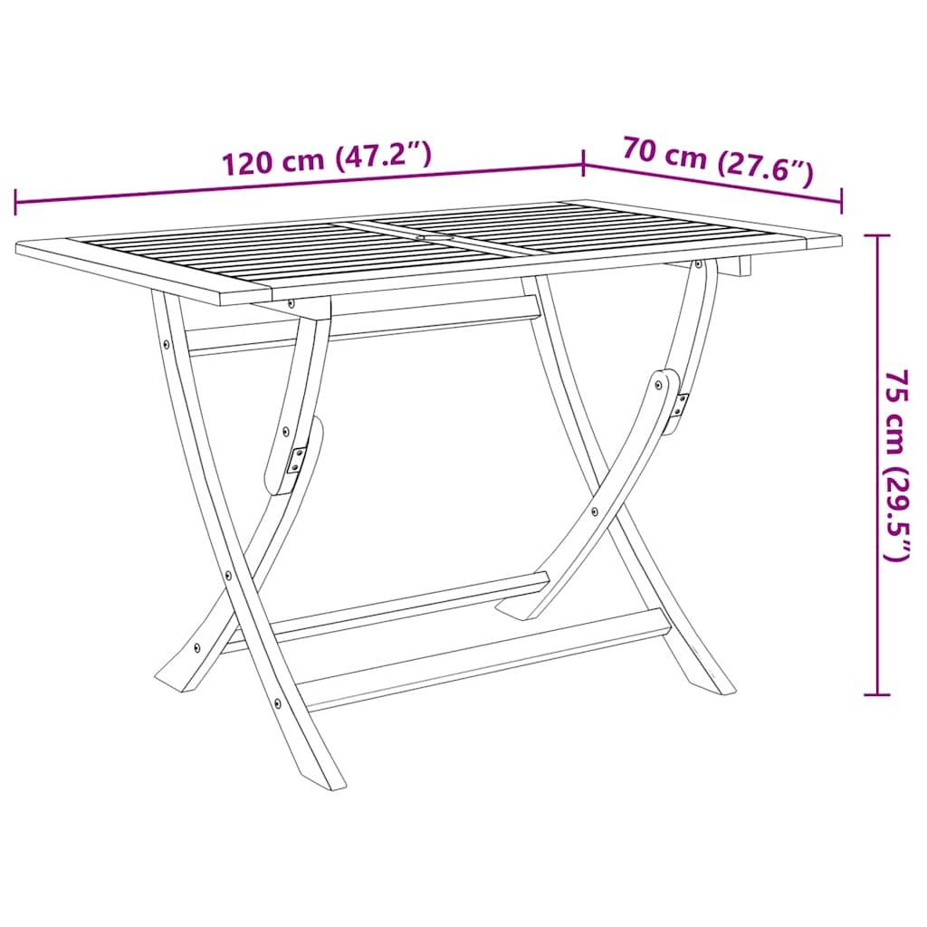 Vidaxl - Ensemble à manger d'extérieur pliable 5pcs Bois d'acacia solide vidaXL 44056 - Image 7