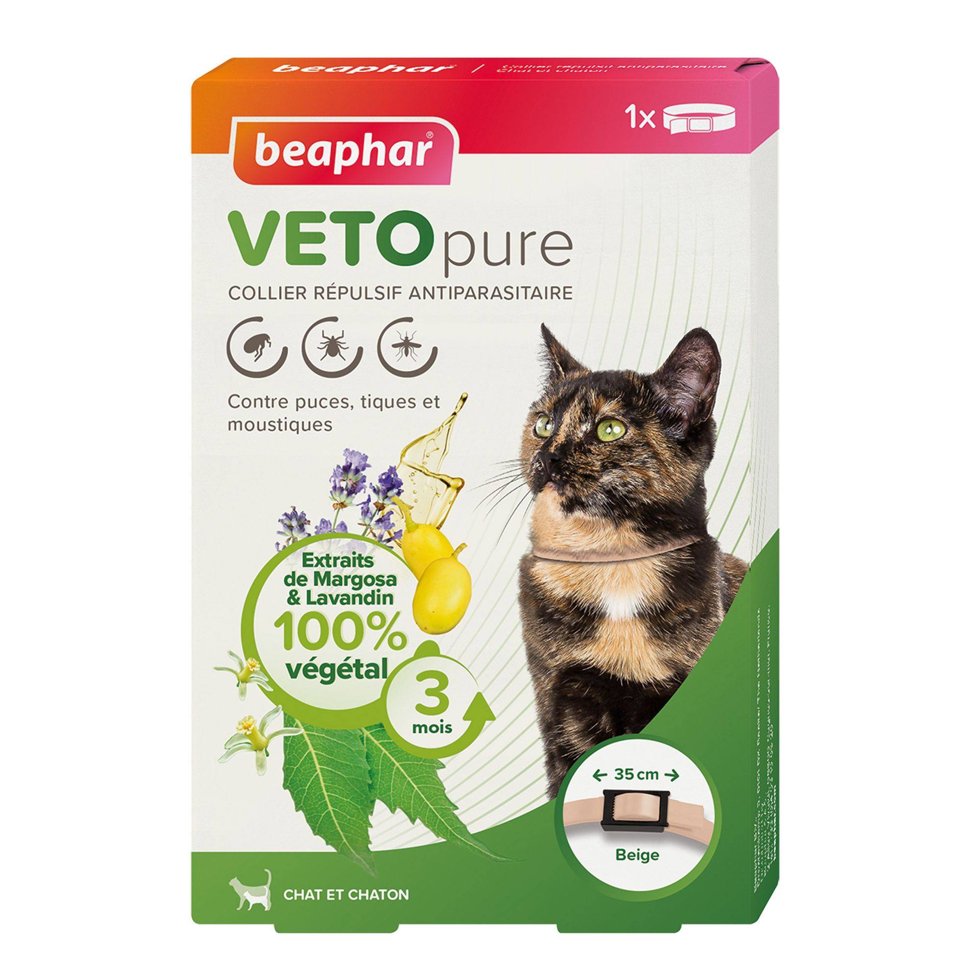 Collier insectifuge chat et chaton VETOpure : Beige BEAPHAR