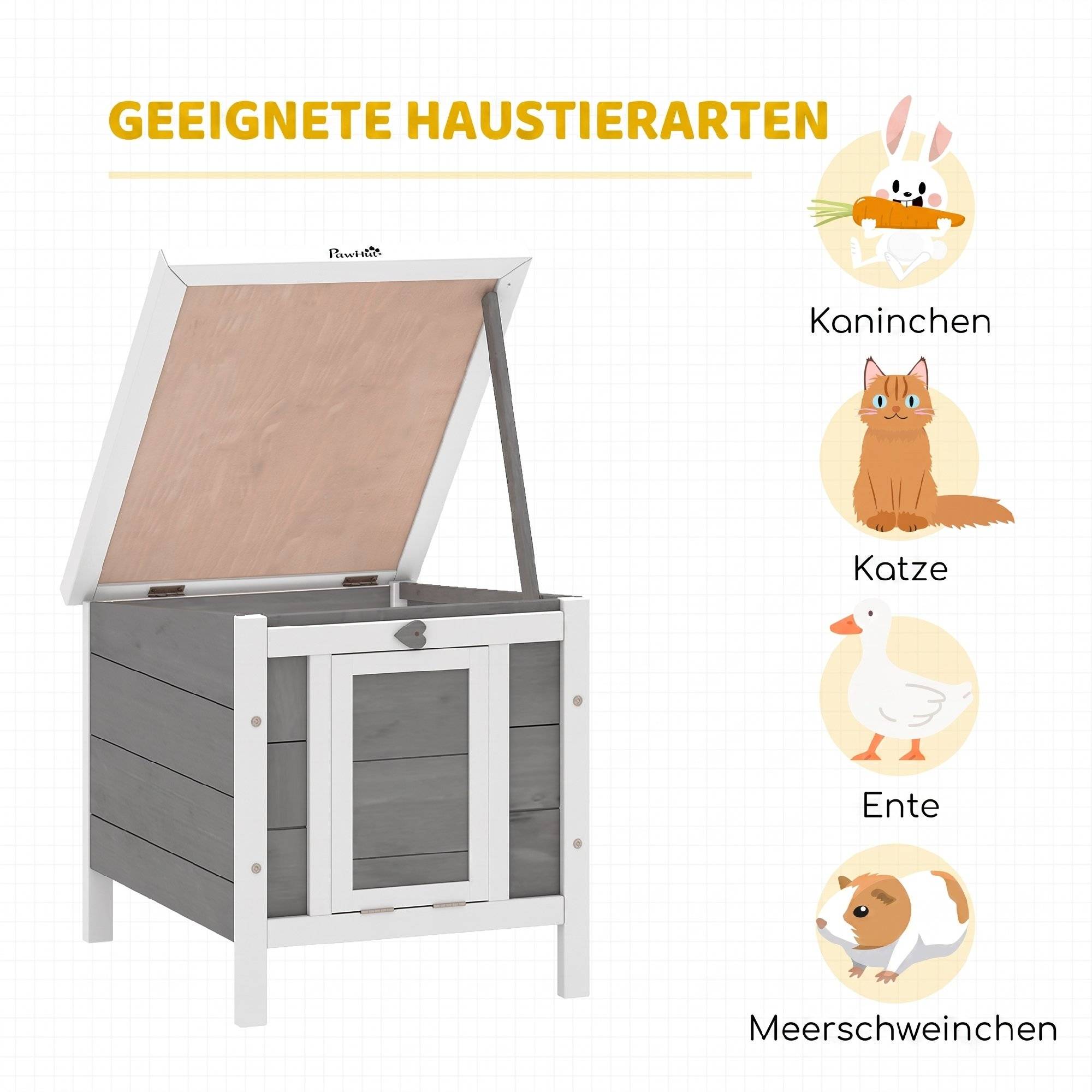 Enclos pour petits animaux en bois gris avec rampe - Image 10