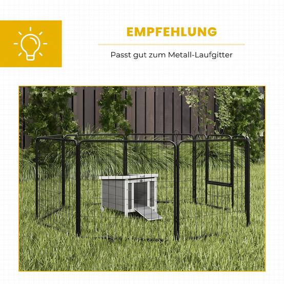 Enclos pour petits animaux en bois gris avec rampe - Image 9
