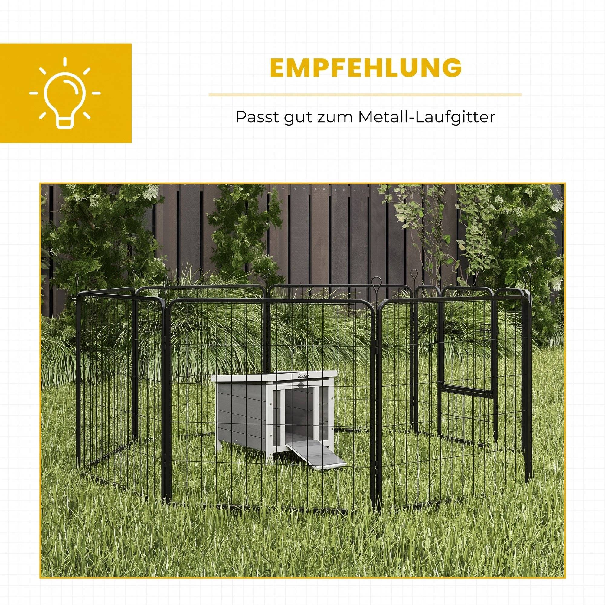 Enclos pour petits animaux en bois gris avec rampe - Image 9