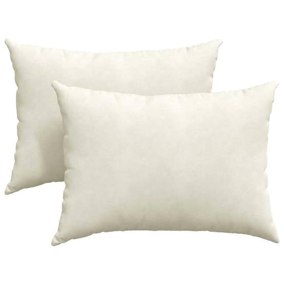 Lot de 2 Coussins de Canapé Velours Côtelé Doux Housse Lavable pour Déco Salon Crème 70x50 cm – ComfortXL Outdoor Living - Image 2