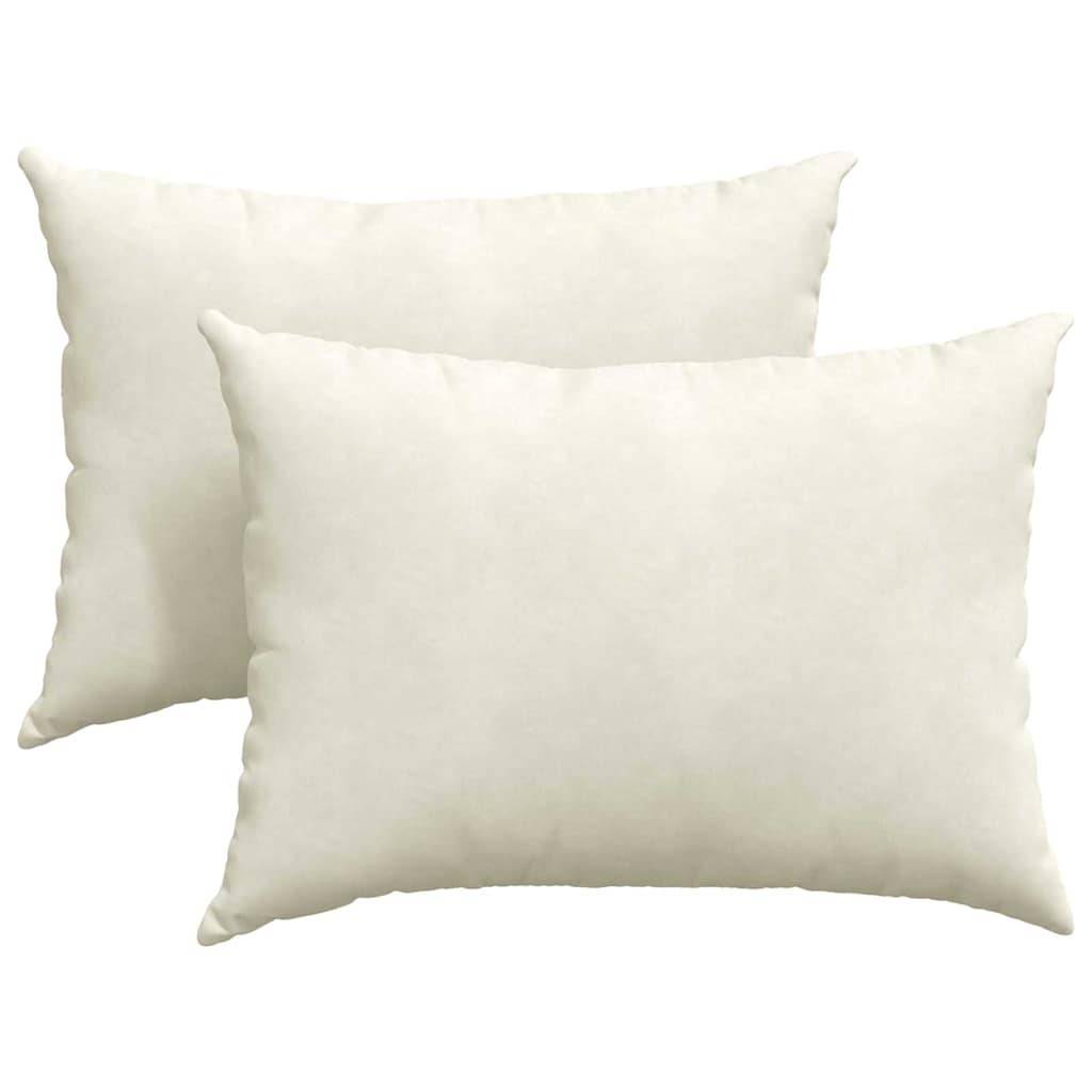 Lot de 2 Coussins de Canapé Velours Côtelé Doux Housse Lavable pour Déco Salon Crème 70x50 cm – ComfortXL Outdoor Living - Image 2