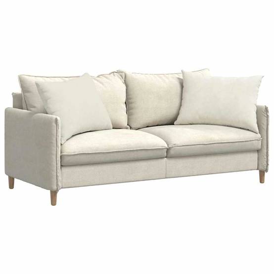 Lot de 2 Coussins de Canapé Velours Côtelé Doux Housse Lavable pour Déco Salon Crème 70x50 cm – ComfortXL Outdoor Living - Image 3