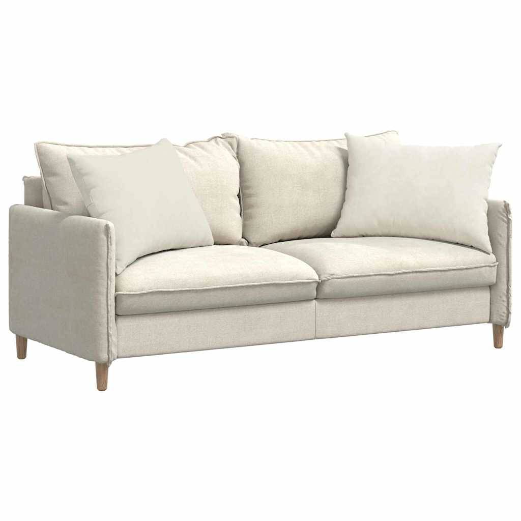 Lot de 2 Coussins de Canapé Velours Côtelé Doux Housse Lavable pour Déco Salon Crème 70x50 cm – ComfortXL Outdoor Living - Image 3