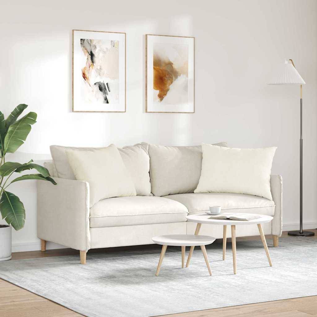 Lot de 2 Coussins de Canapé Velours Côtelé Doux Housse Lavable pour Déco Salon Crème 70x50 cm – ComfortXL Outdoor Living - Image 4