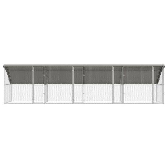 Cage Extérieure Acier XXL Protection Animaux 8m Argent - ComfortXL Outdoor Living - Image 4