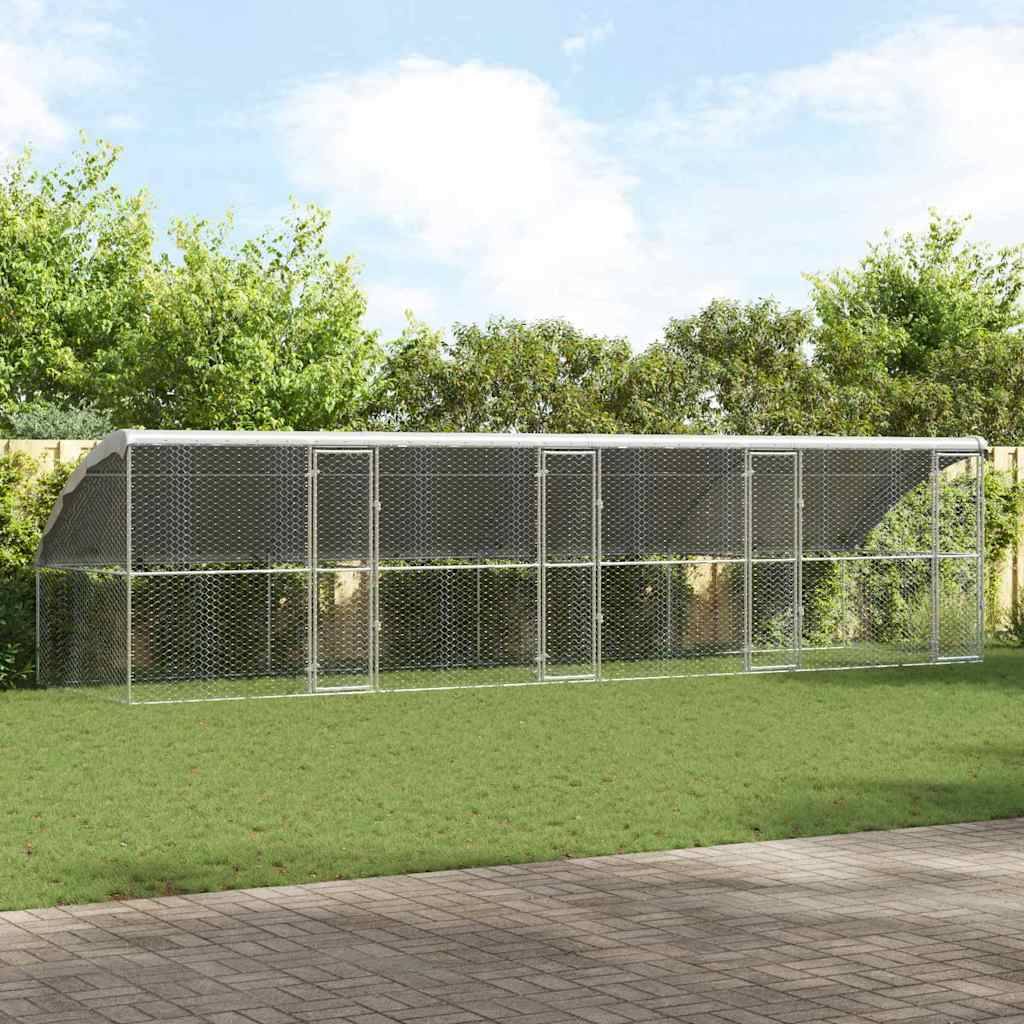 Cage Extérieure Acier XXL Protection Animaux 8m Argent - ComfortXL Outdoor Living - Image 1