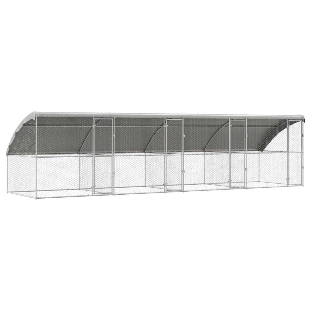 Cage Extérieure Acier XXL Protection Animaux 8m Argent - ComfortXL Outdoor Living - Image 2