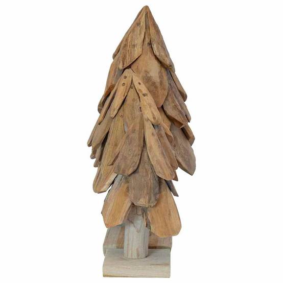 Lot de 3 sapins de Noël rustiques en bois de teck massif décoration Marron – ComfortXL Outdoor Living - Image 6