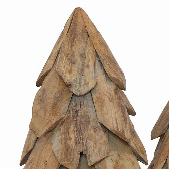 Lot de 3 sapins de Noël rustiques en bois de teck massif décoration Marron – ComfortXL Outdoor Living - Image 7