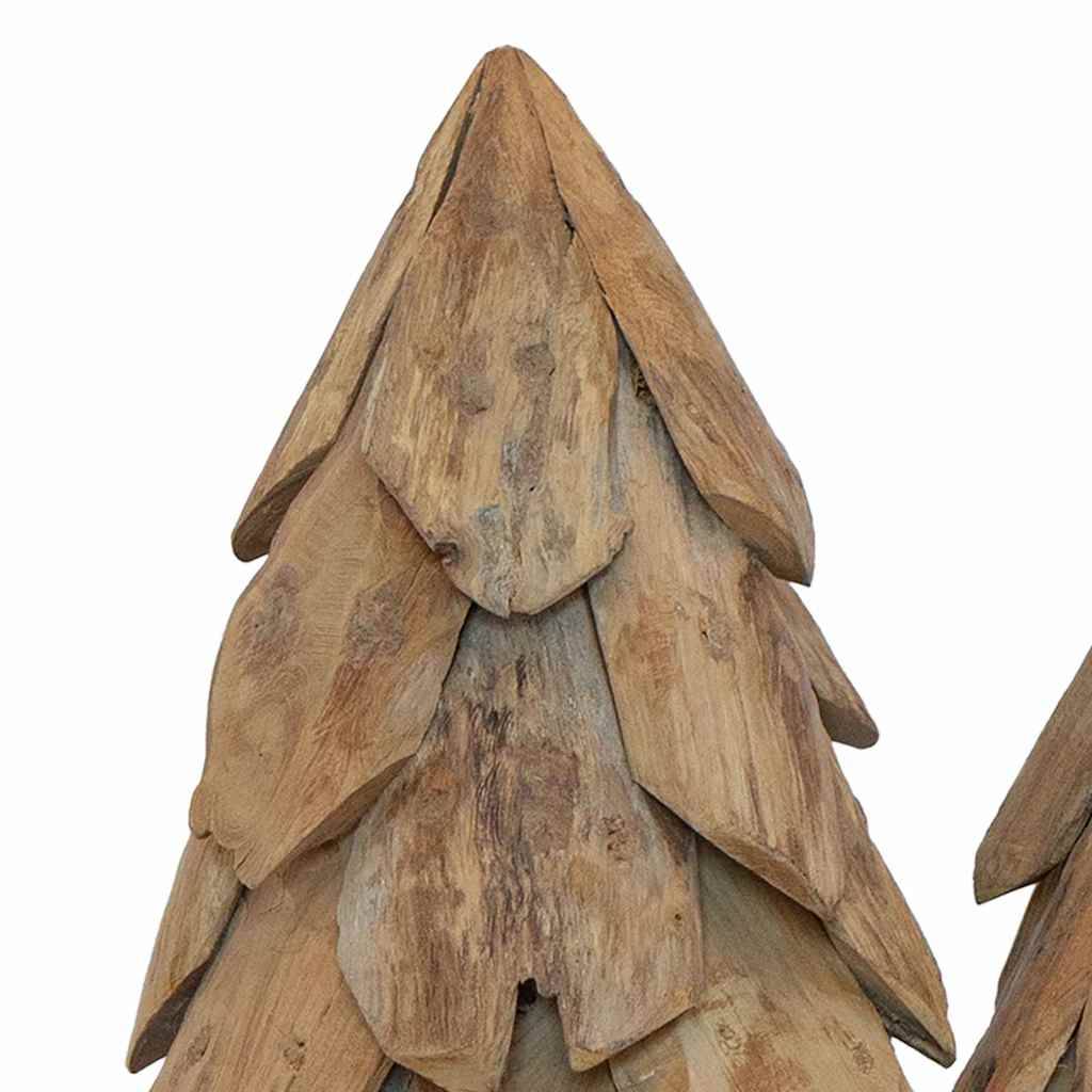Lot de 3 sapins de Noël rustiques en bois de teck massif décoration Marron – ComfortXL Outdoor Living - Image 7