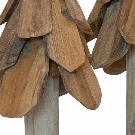 Lot de 3 sapins de Noël rustiques en bois de teck massif décoration Marron – ComfortXL Outdoor Living - Image 9