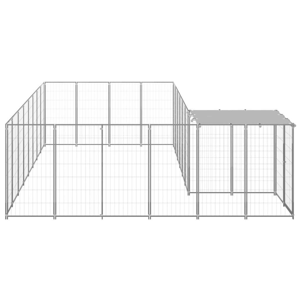 Helloshop26 - Chenil extérieur cage enclos parc animaux chien argenté 10,89 m² acier - Image 4
