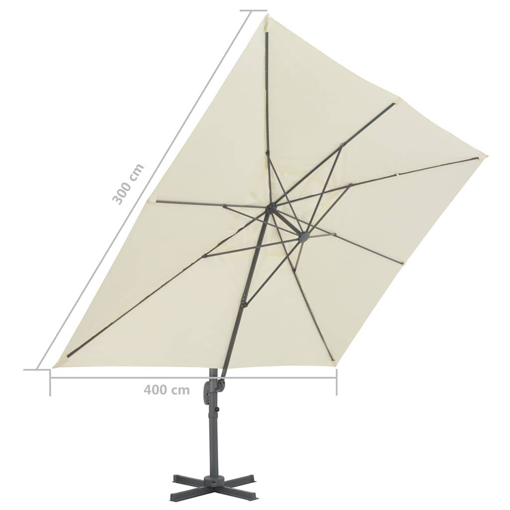 Parasol déporté aluminium sable 400 x 300 x 268 cm - PANGIVO - Image 9