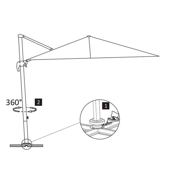 Parasol déporté aluminium sable 400 x 300 x 268 cm - PANGIVO - Image 8