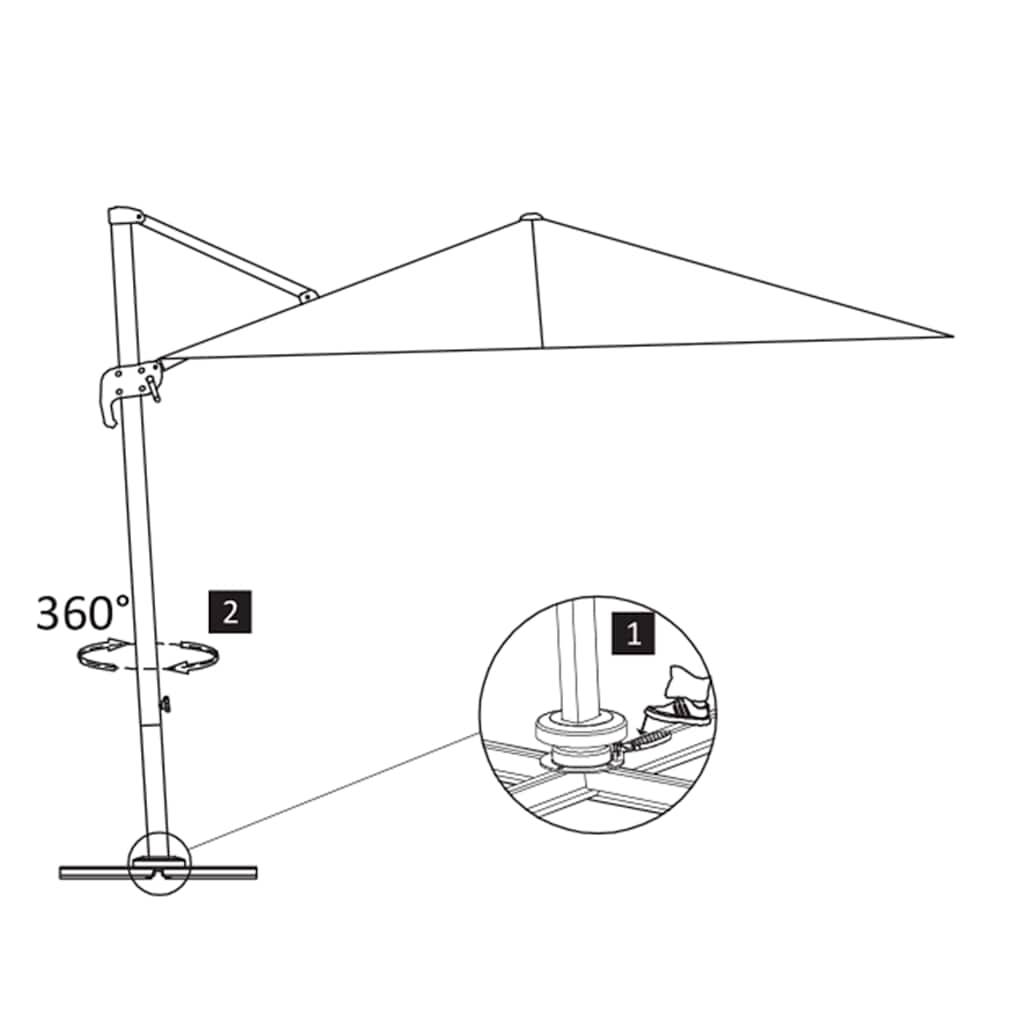 Parasol déporté aluminium sable 400 x 300 x 268 cm - PANGIVO - Image 8