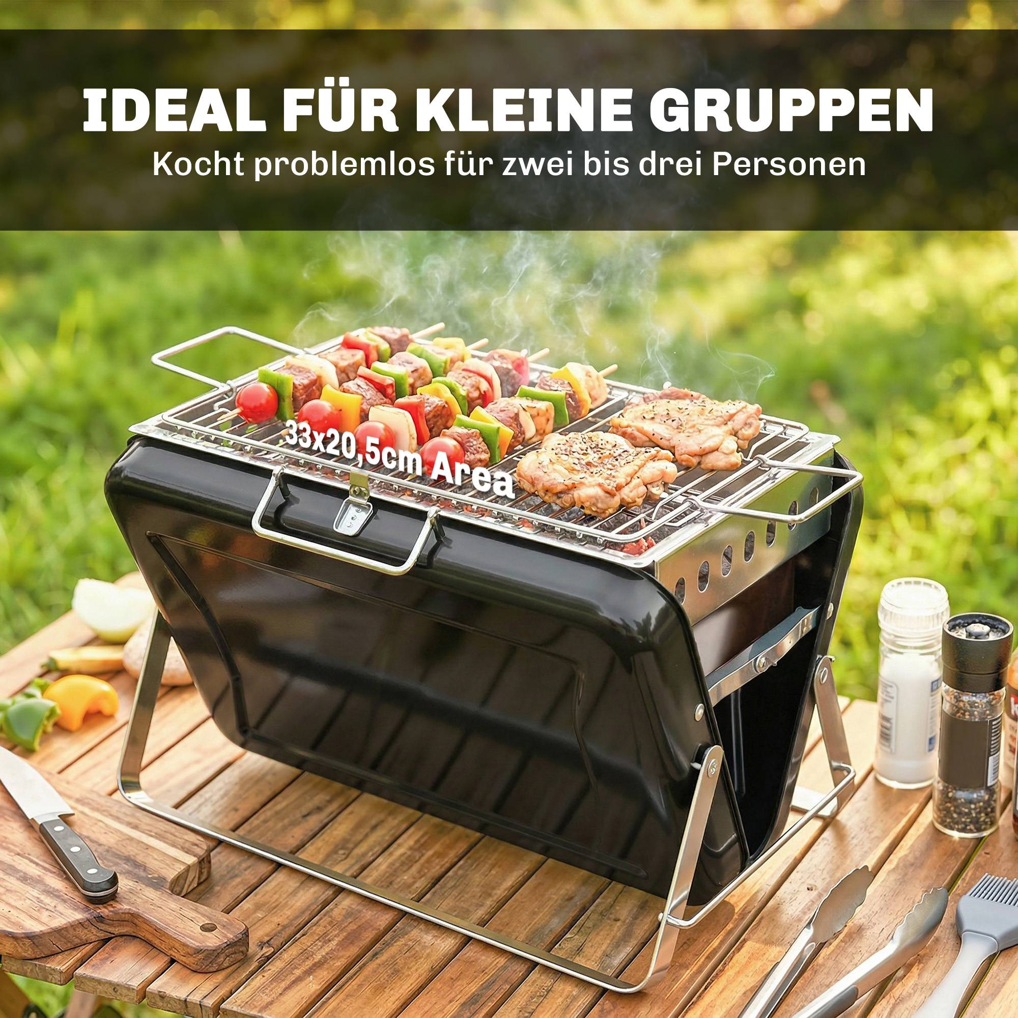 PANGIVO - Barbecue à charbon acier noir 40 x 28 x 25.5 cm - PANGIVO - Image 8
