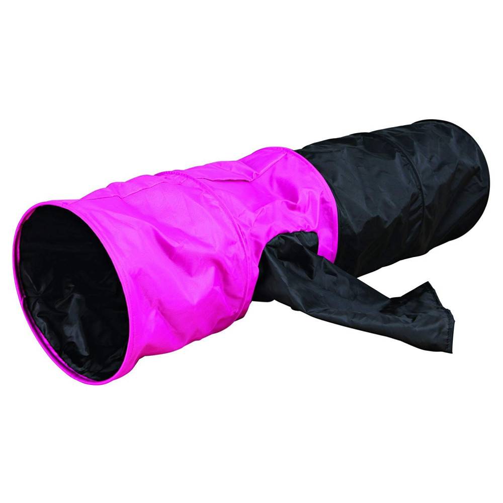 Trixie - Tunnel de jeu ø 30 × 115 cm pour chat et chiot coloris noir et rose - Image 3
