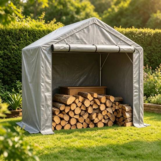 Abri de rangement 190×170×200cm, garage à vélos, tente de garage, abri de jardin, tente de stockage pour outils, gris foncé - Image 8