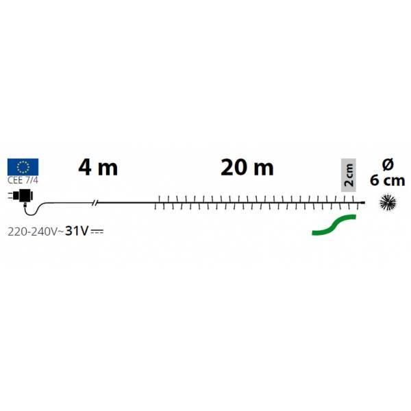 Lotti - Guirlande lumineuse Boa 20M D6cm 1000 mini LED Bleu et blanc froid Multiflash 31V IP44 Lotti - Image 2