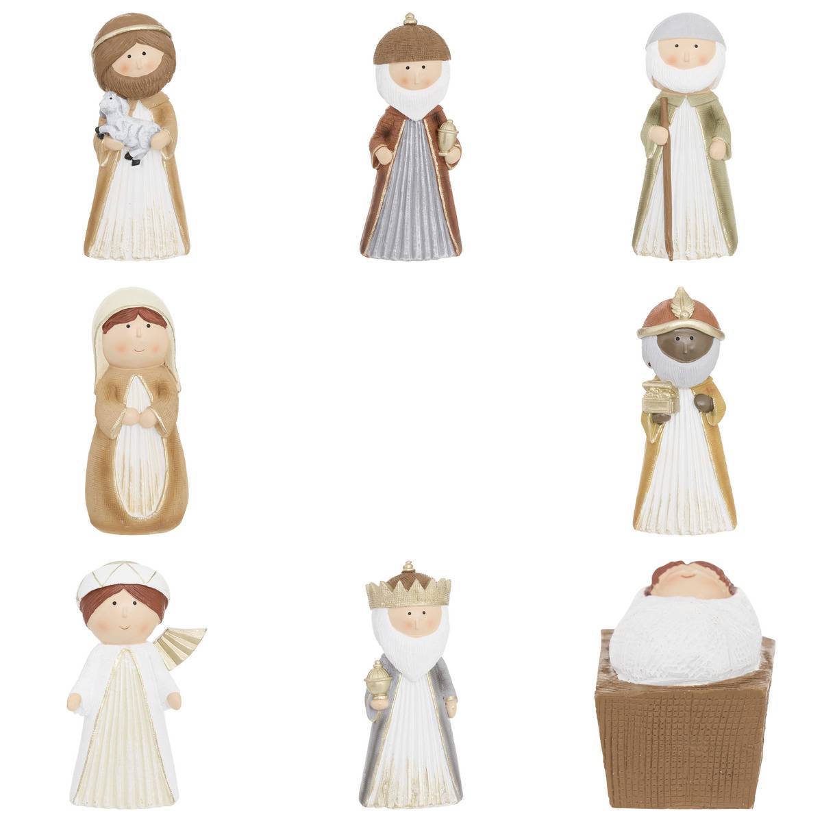 Atmosphera - Lot de 8 santons Tumma en résine H. 12 cm - Atmosphera Créateur d'intérieur - Image 2