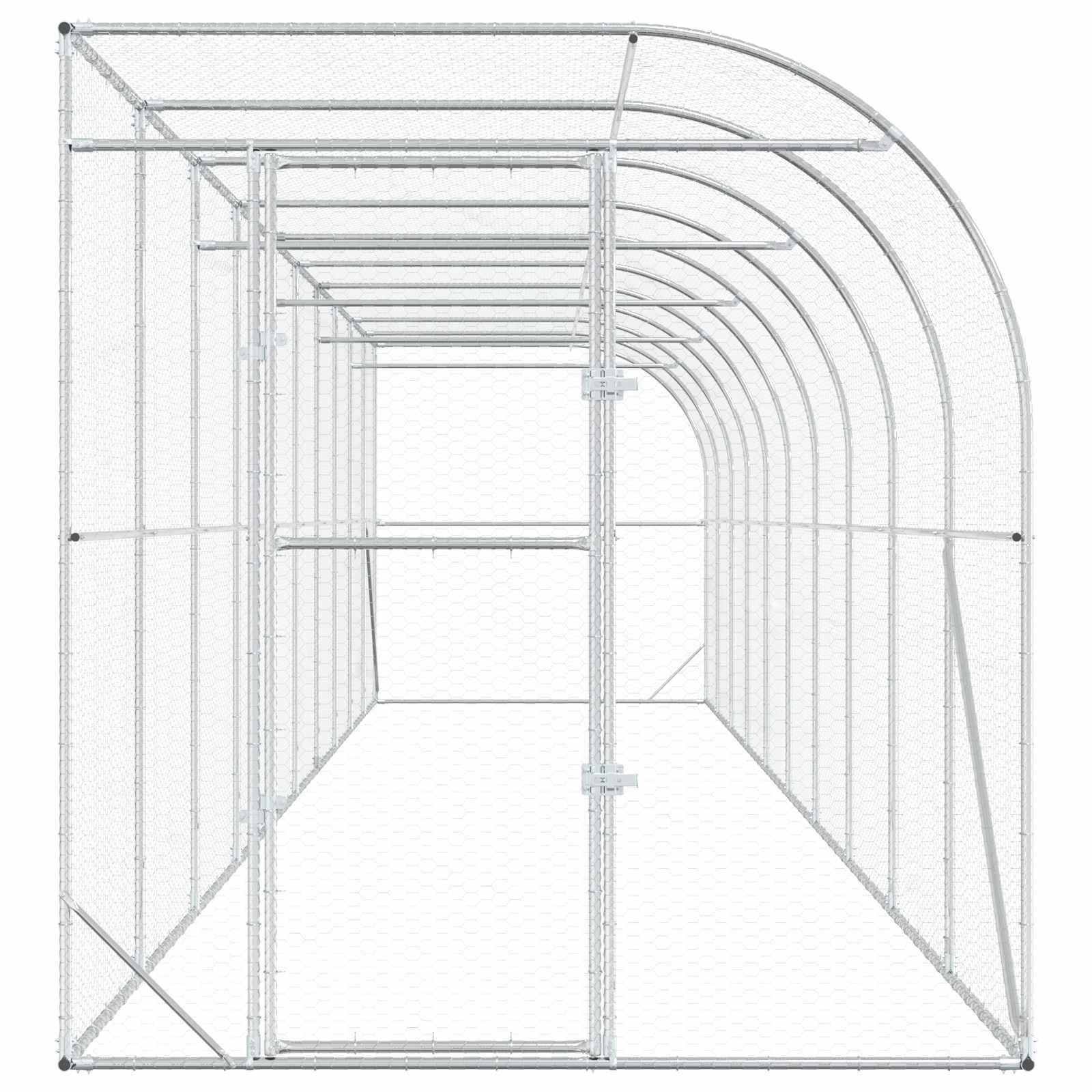 Vidaxl - Poulailler contre le mur Argenté 600 x 150 x 215 cm vidaXL 3434734 - Image 5