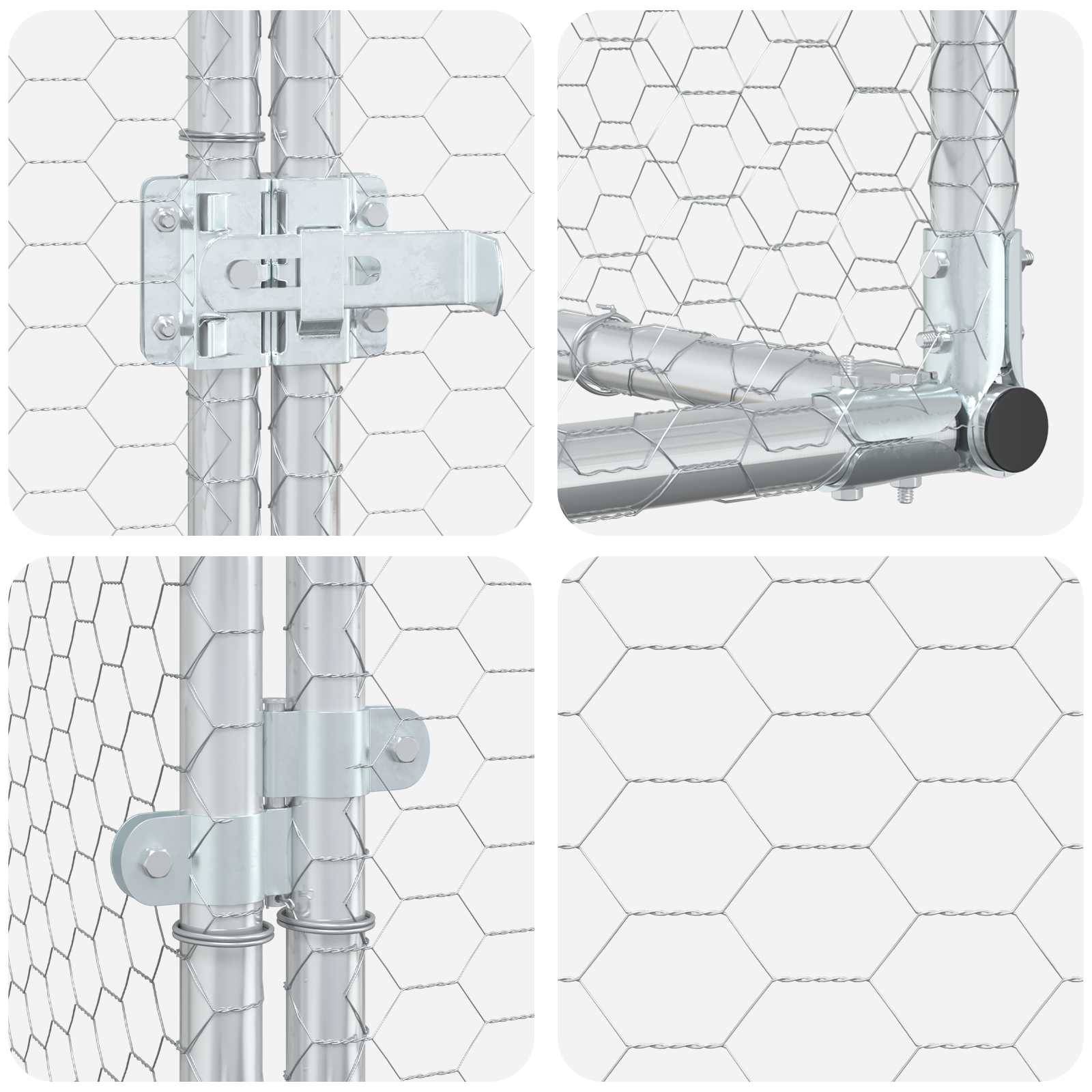 Vidaxl - Poulailler contre le mur Argenté 600 x 150 x 215 cm vidaXL 3434734 - Image 8