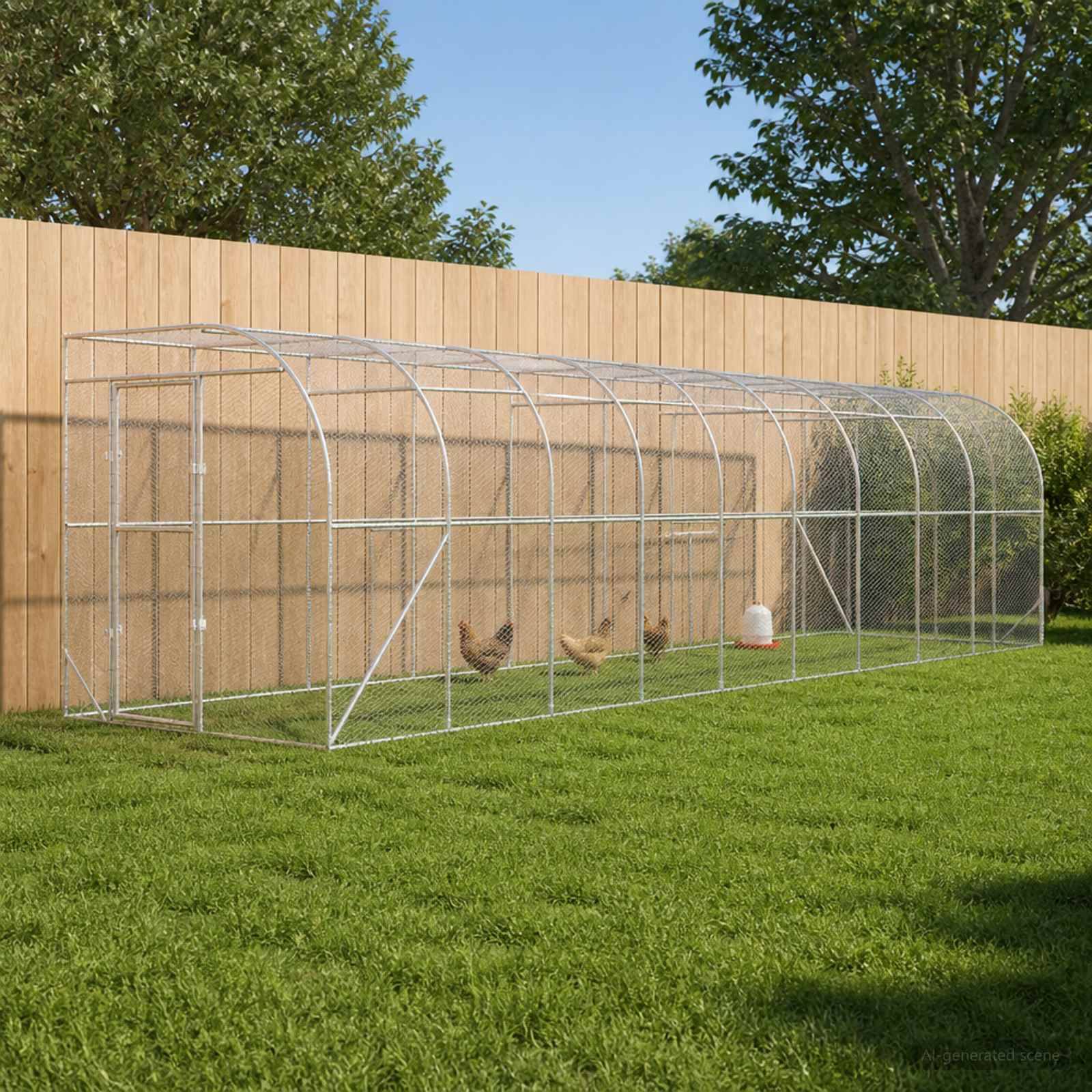 Vidaxl - Poulailler contre le mur Argenté 600 x 150 x 215 cm vidaXL 3434734 - Image 1