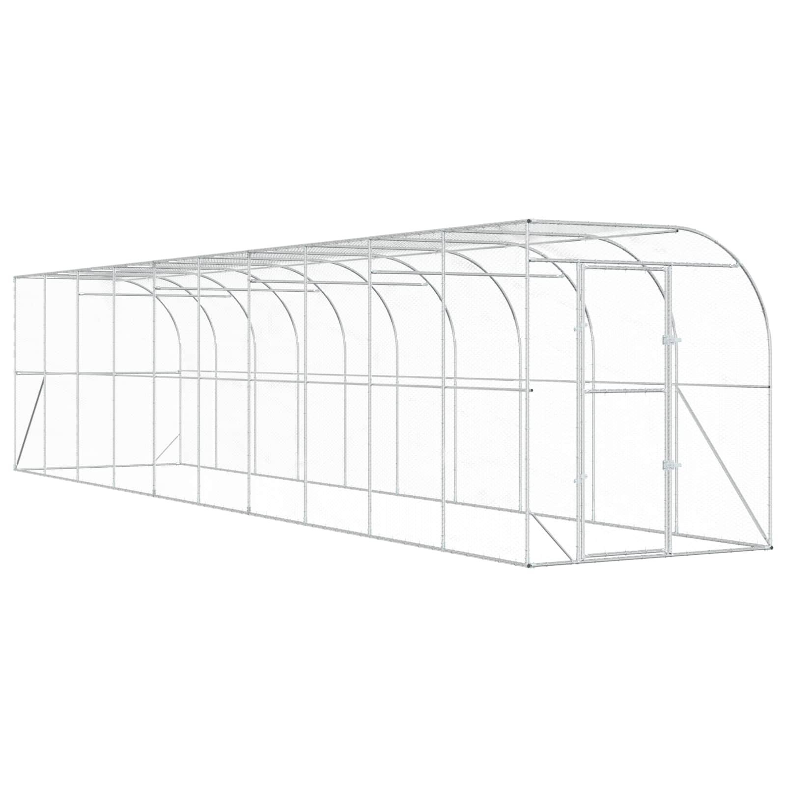 Vidaxl - Poulailler contre le mur Argenté 600 x 150 x 215 cm vidaXL 3434734 - Image 2