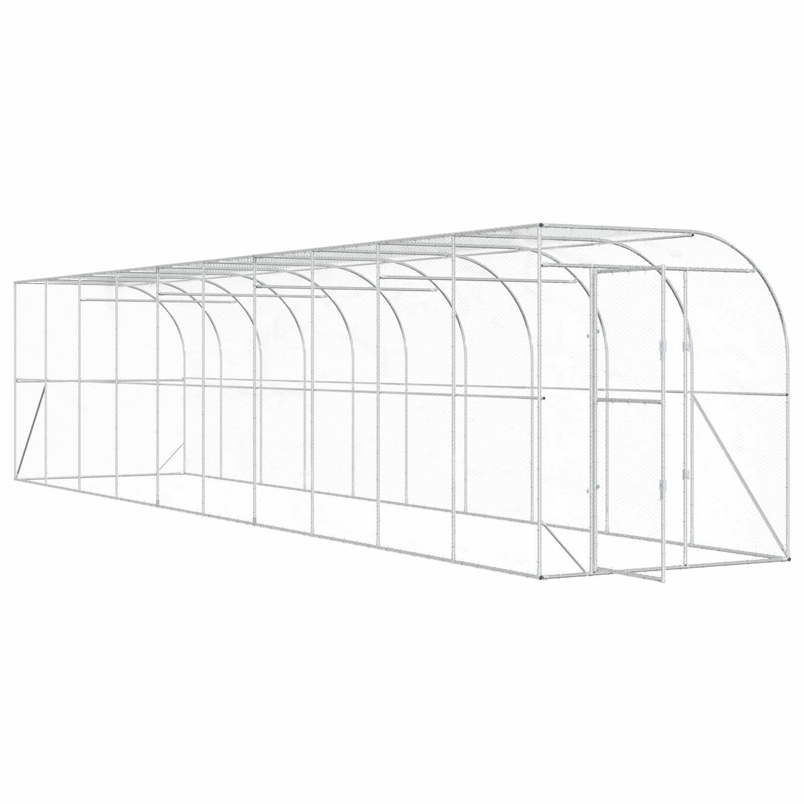 Vidaxl - Poulailler contre le mur Argenté 600 x 150 x 215 cm vidaXL 3434734 - Image 4