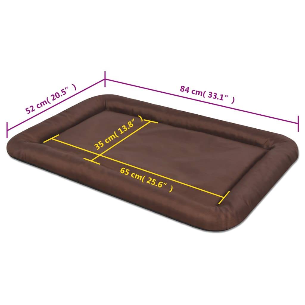 Matelas pour chiens tissu Oxford marron 84 x 52 cm - PANGIVO - Image 5