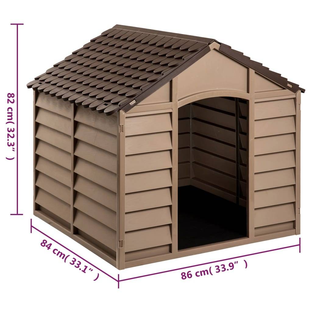 ComfortXL - Niche pour chien robuste en polypropylène abri de jardin Marron 86x84cm – ComfortXL Pet Living - Image 8