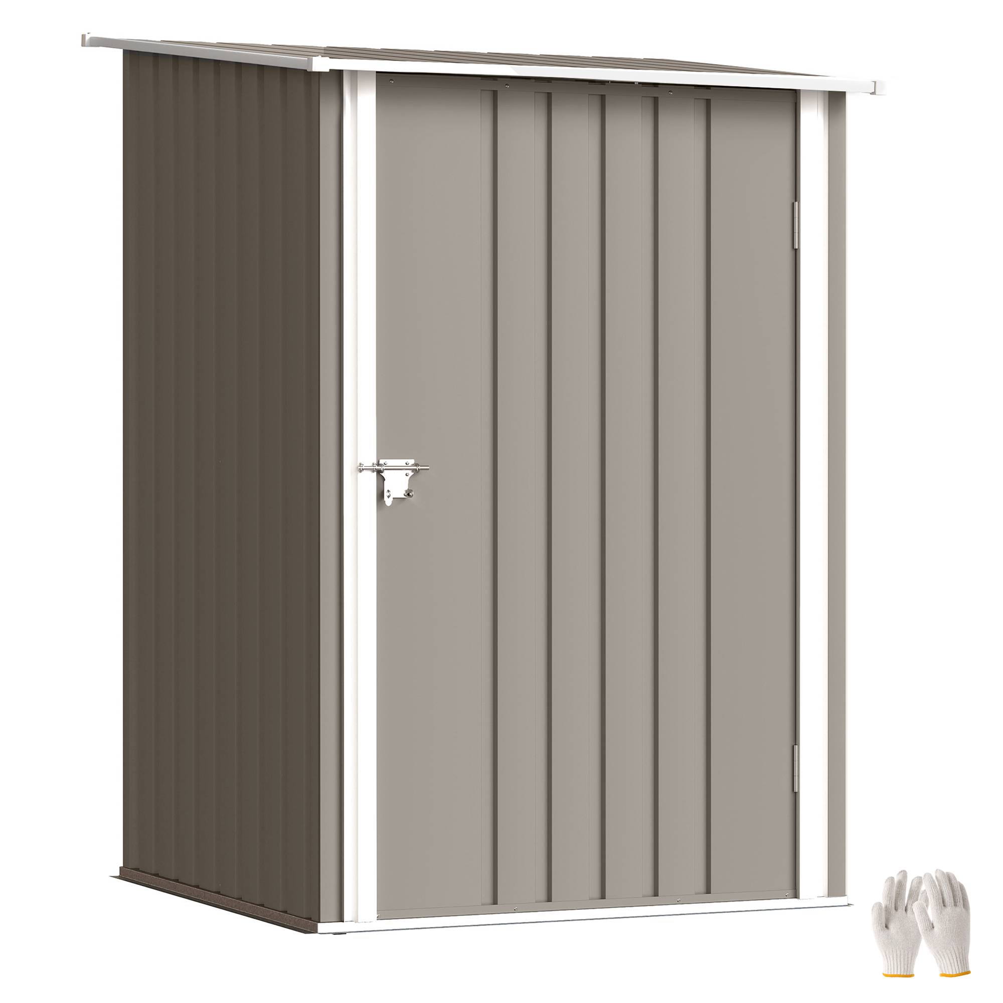 Sans Marque - Abri de Jardin 1m² - Remise pour Outils - cabanon Porte verrouillable - dim. 1L x 1,03l x 1,6H m - tôle d'acier ondulée - Image 1
