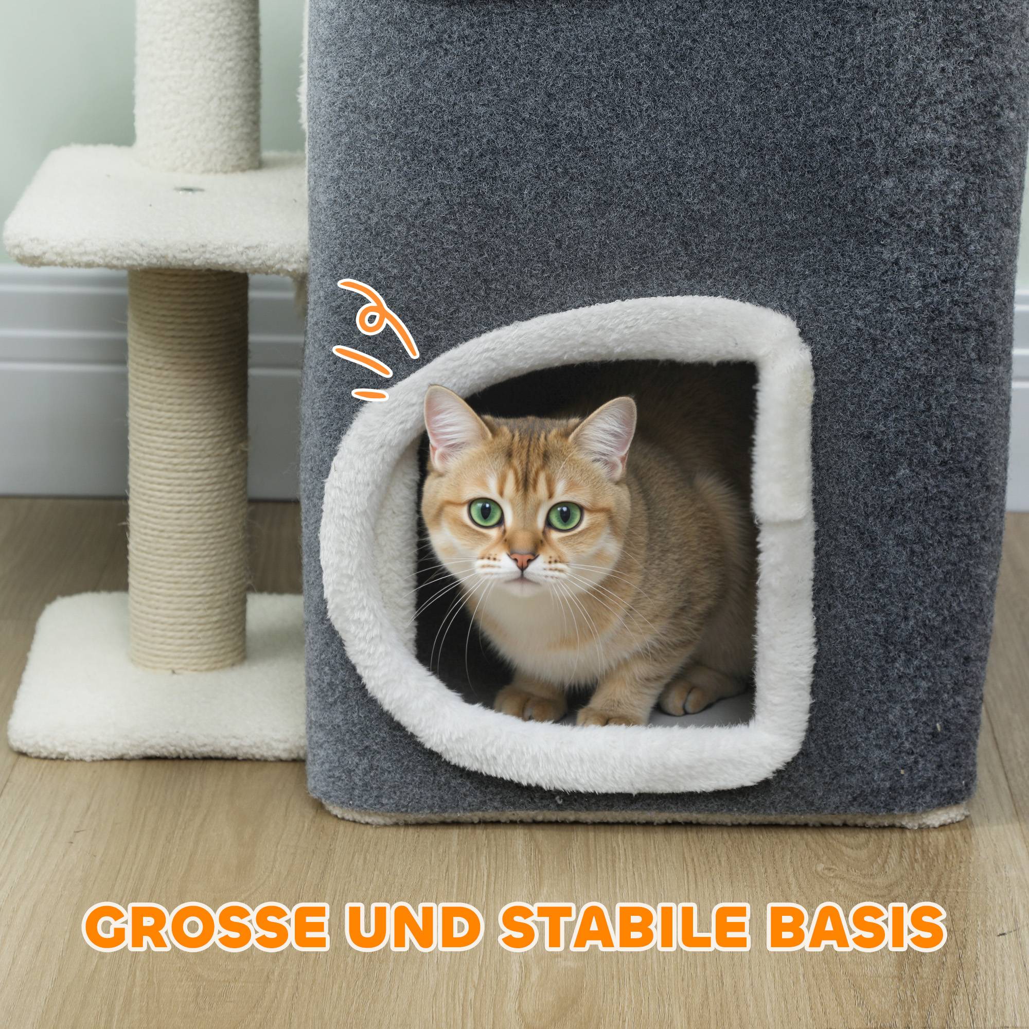 Arbre à chat sisal et peluche gris 48.5 x 43 x 58 cm - PANGIVO - Image 8