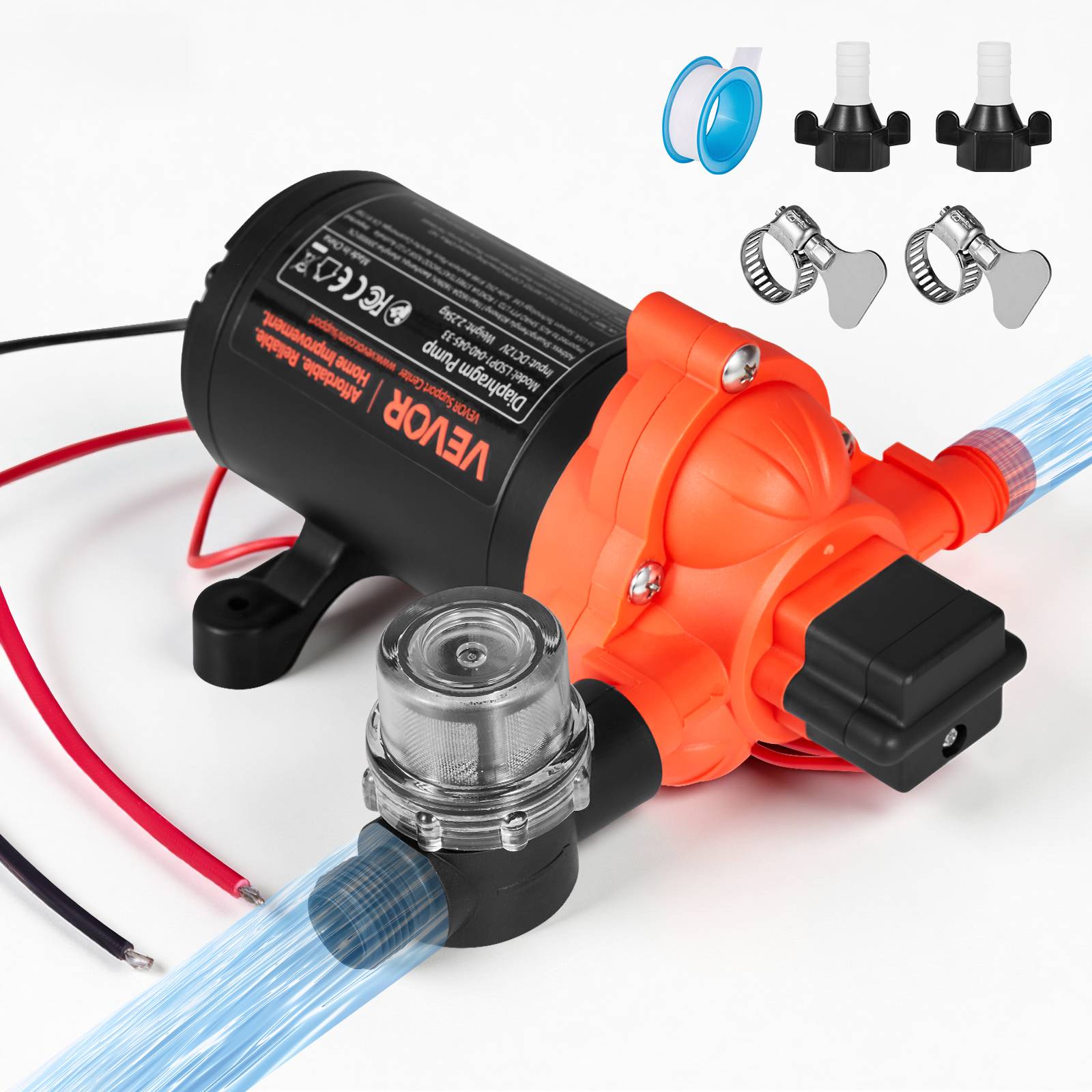 Vevor - VEVOR Pompe à Eau Membrane Auto-amorçante 3 Chambres 12 V CC 15,1 L/min 2,7 bar