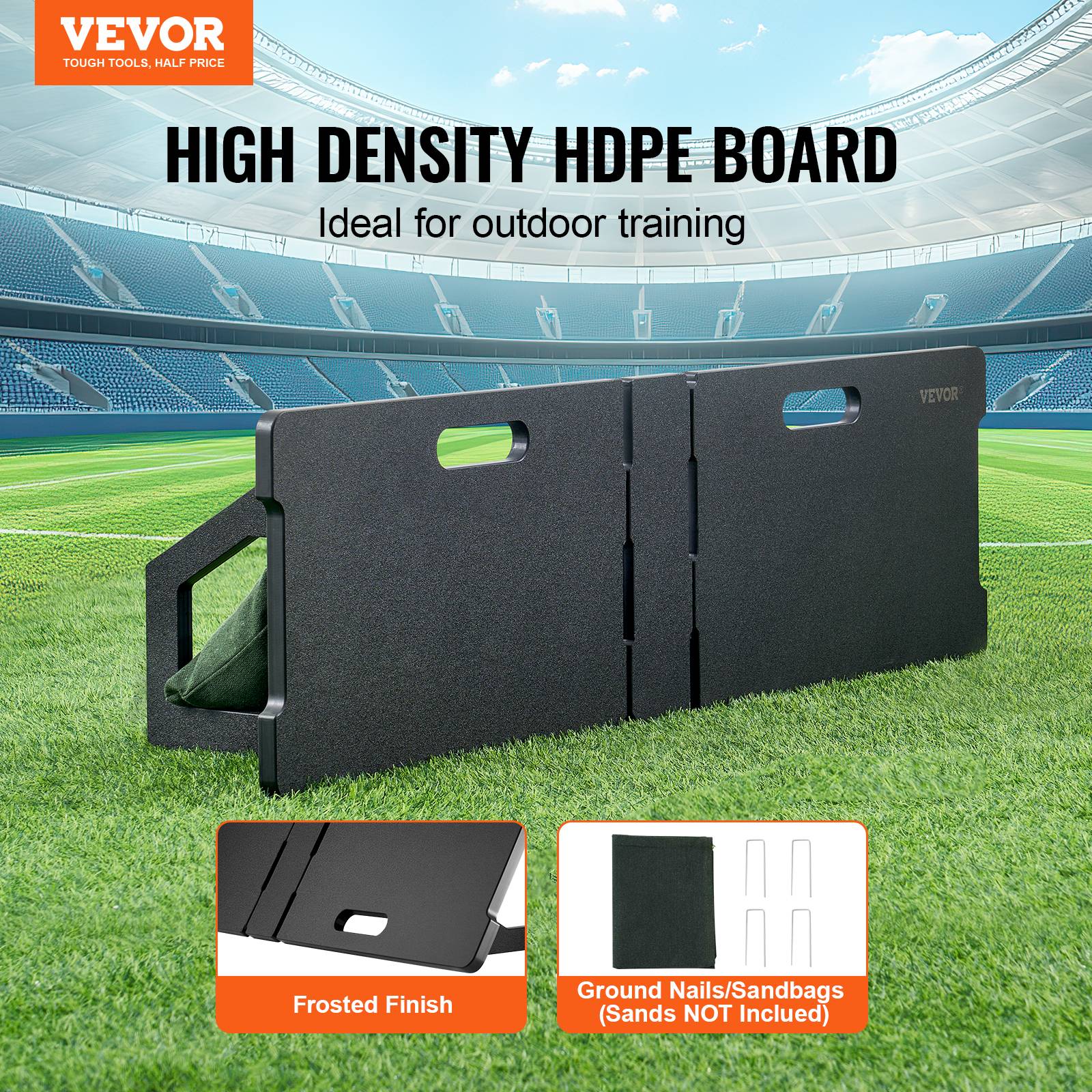 Vevor - VEVOR Planche rebond football pliable 115x33cm, 2 angles PEHD, entraînement passes/tirs enfants/adultes. - Image 2