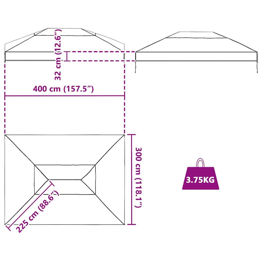 ComfortXL - Bâche de Remplacement PVC pour Gazebo Imperméable et Anti-Gel 4x3 m Transparent - ComfortXL Outdoor Living - Image 9