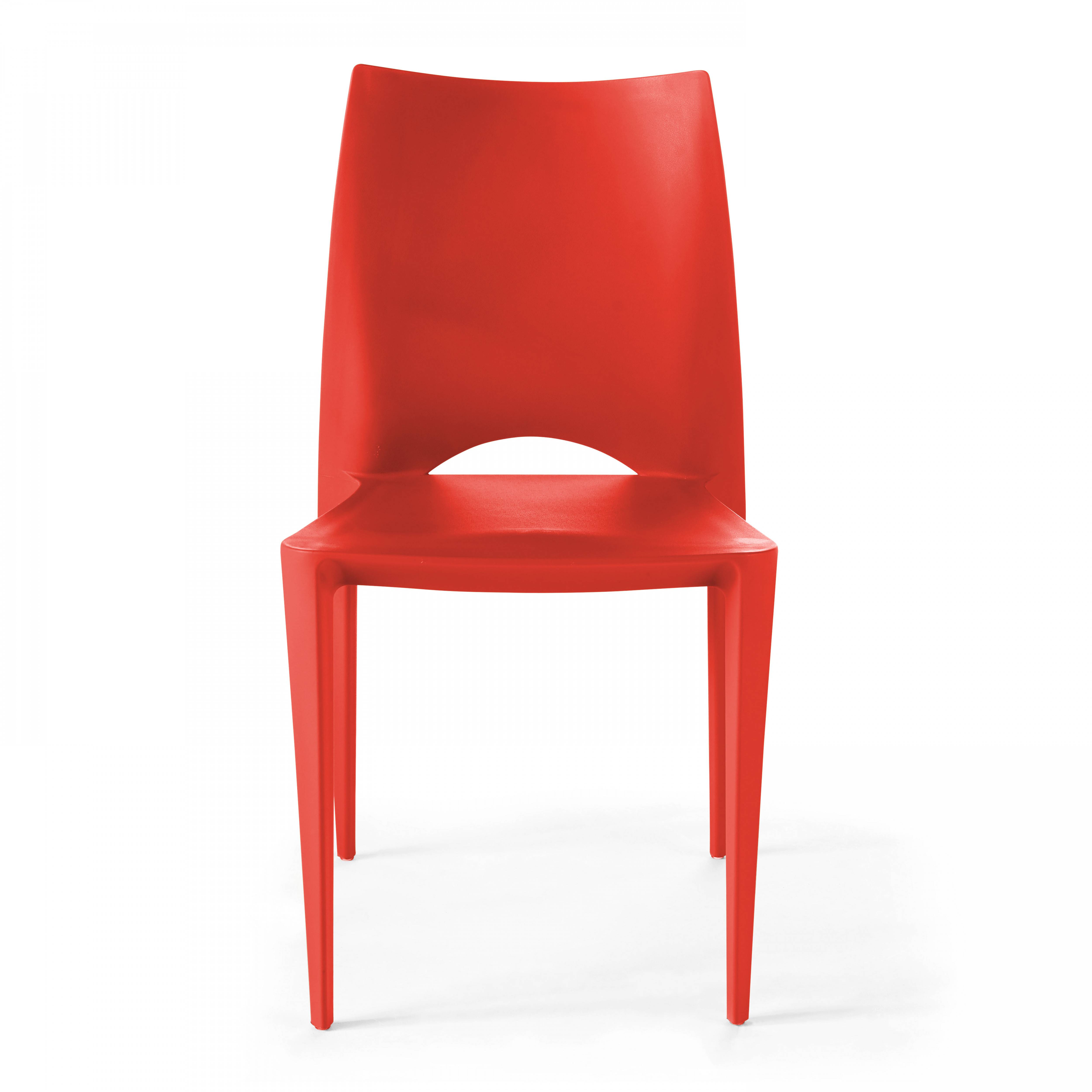 Oviala - Chaise de jardin en plastique rouge London - Oviala - Image 4