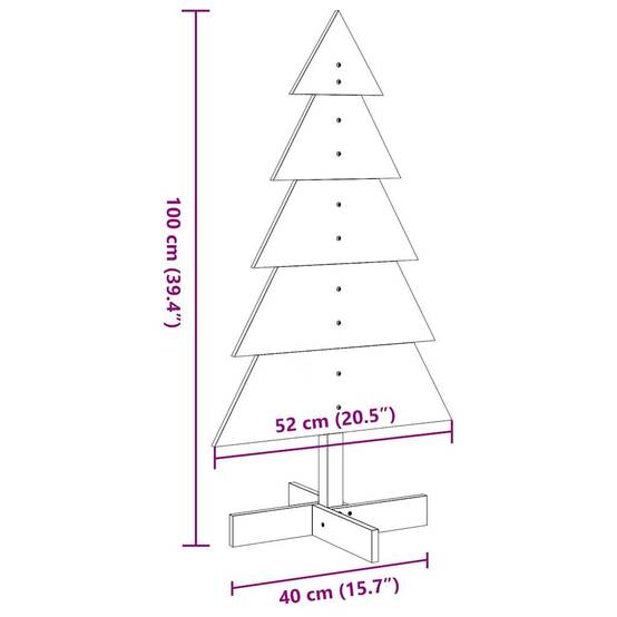 Sapin de Noël en Bois Pin Massif Décoration Intérieure 100 cm Blanc – ComfortXL Outdoor Living - Image 8
