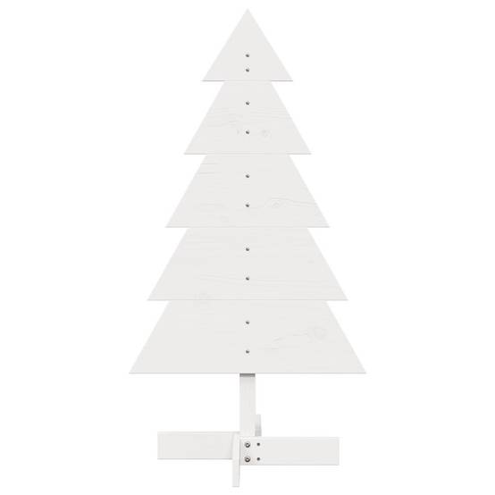 Sapin de Noël en Bois Pin Massif Décoration Intérieure 100 cm Blanc – ComfortXL Outdoor Living - Image 3
