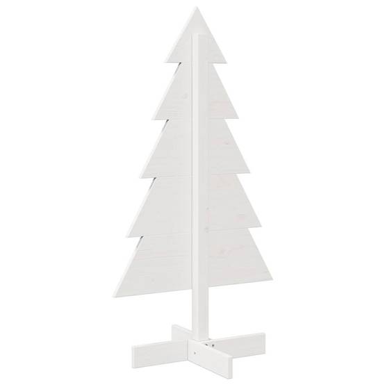 Sapin de Noël en Bois Pin Massif Décoration Intérieure 100 cm Blanc – ComfortXL Outdoor Living - Image 5